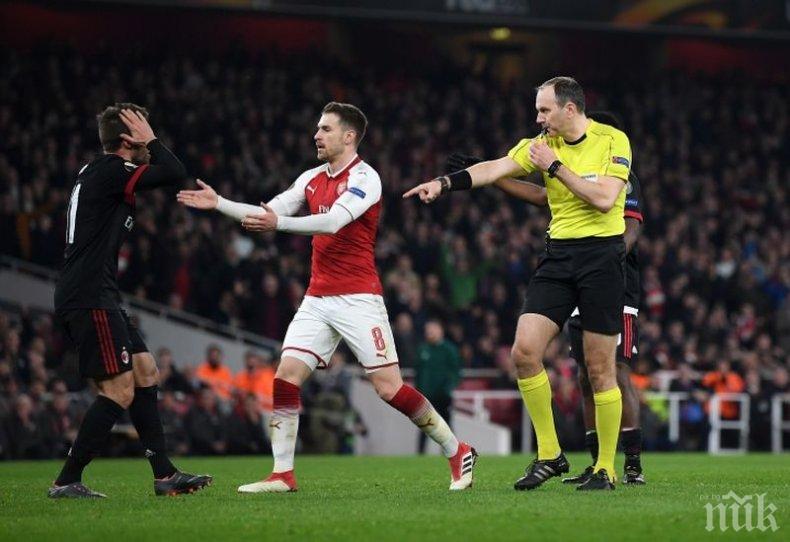 Арсенал довърши Милан след спорно съдийство и гаф на Донарума
