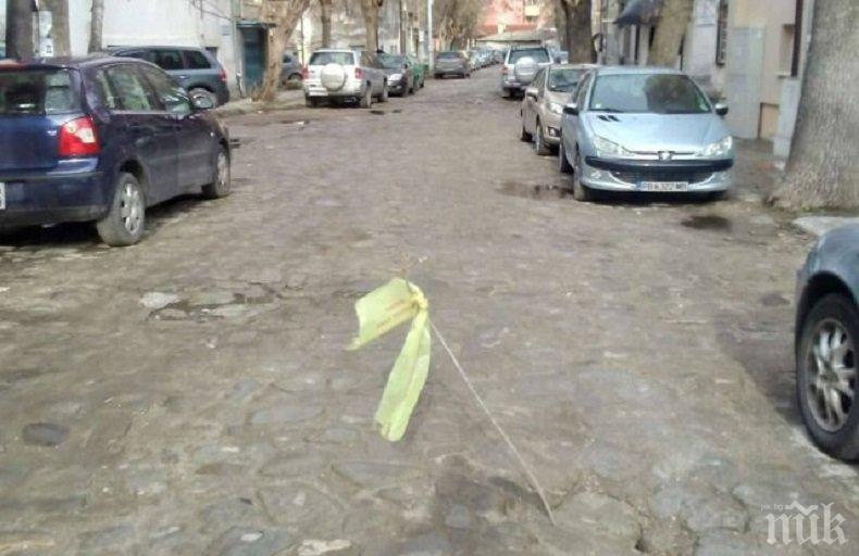 Така го правят в Пловдив: Бизнесдама ремонтира улицата пред офиса си (СНИМКИ)