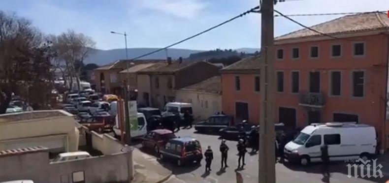 ИЗВЪНРЕДНО В ПИК! Заложническа драма смрази Франция! Член на Ислямска държава държи хора в плен, убит е полицай (НА ЖИВО/ОБНОВЕНА)