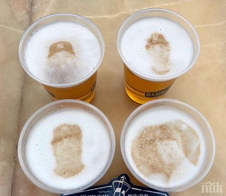 Нестандартно!  Лица на играчи от бейзболния „Ню Йорк Янкис“ цъфнаха на бирена пяна