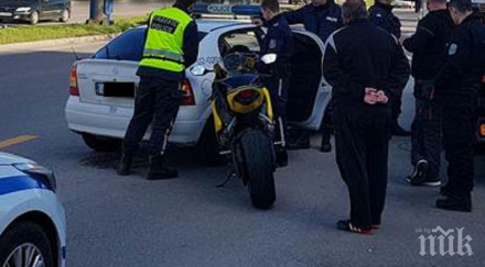 бесен екшън бургас патрулки преследват мотор арестуван снимки