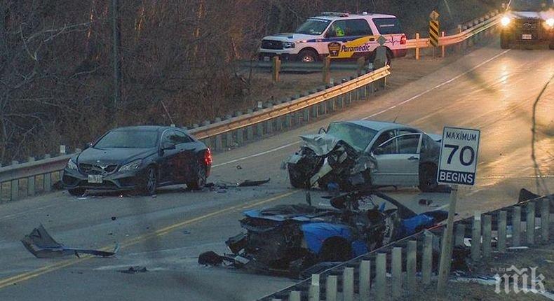 Екшън! „Ламборгини“ и още пет автомобила катастрофираха зверски в предградие на Торонто