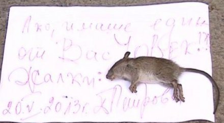 мъртъв плъх писмено послание шокира хората съдебната палата