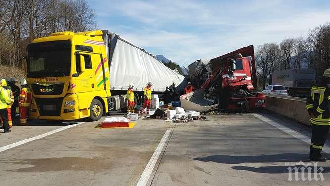 МЕЛЕТА ЗАД ГРАНИЦА! Две тежки катастрофи с български камиони в Германия