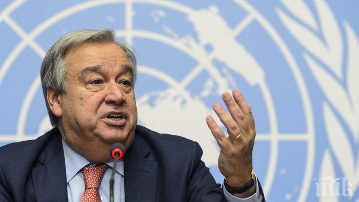 Антониу Гутериш призова Съвета за сигурност на ООН да предотврати излизането извън контрол на ситуацията в Сирия