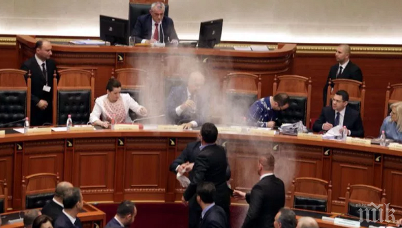 БАЛКАНСКИ СТРАСТИ! Мятаха яйца и брашно срещу албанския премиер в парламента (ВИДЕО/СНИМКИ)
