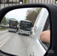 ИЗВЪНРЕДНО! Два автобуса се удариха в Пловдив (СНИМКА)