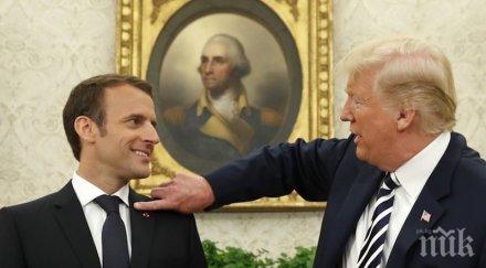 приятел тръмп изчетка пърхота сакото макрон видео