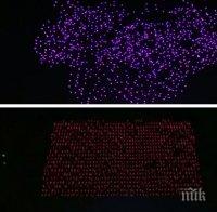 За Гинес: 1 374 дрона озариха небето над древен китайски град