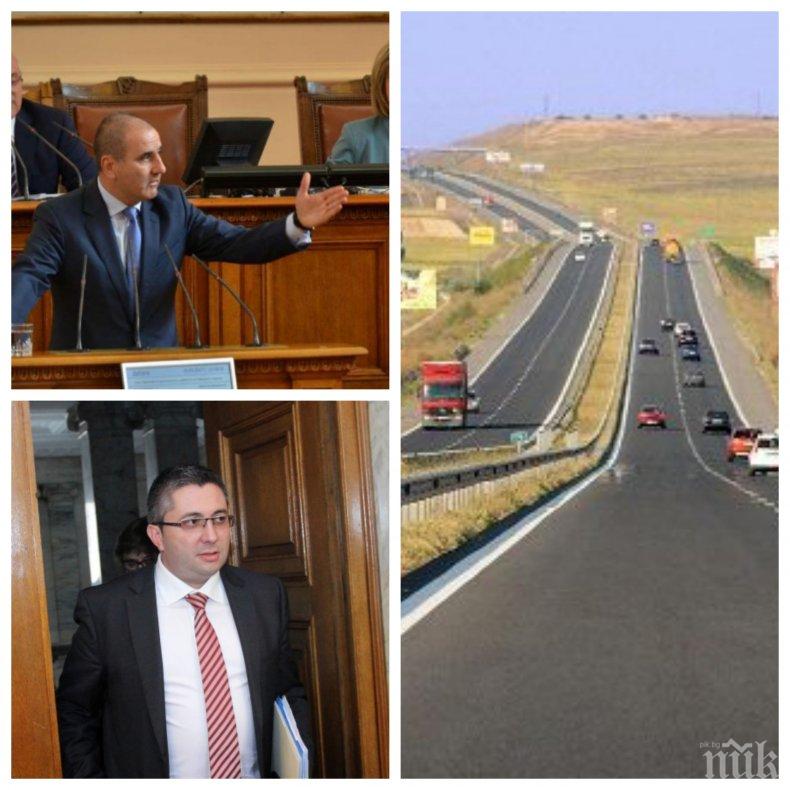 ЖЕГА В ПАРЛАМЕНТА! Строят ли се най-скъпите магистрали в България? Нанков и Цветанов разбиха спекулациите на БСП