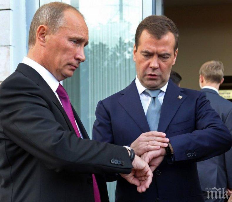 Путин зове депутатите: Подкрепете Медведев!