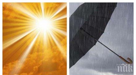 излизайте без чадър слънцето редува гръмотевици дъжд