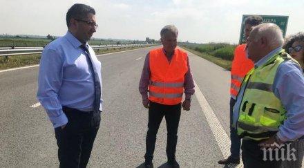 министър нанков инспектира строителството магистрала тракия снимки