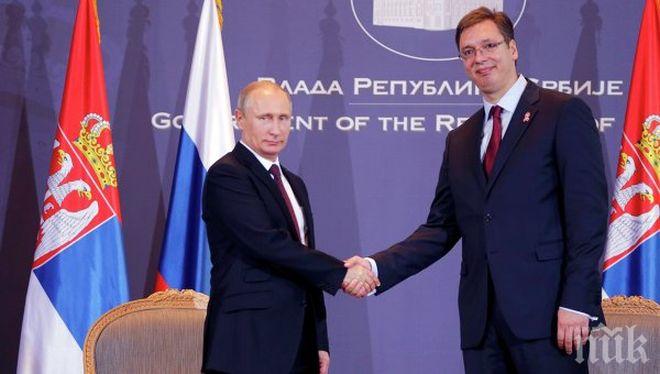 Президентът на Сърбия заяви, че страната му може да разчита на Владимир Путин
