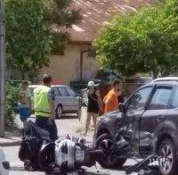 ИЗВЪНРЕДНО! Тежка катастрофа в Поморие, джип отнесе мотор (СНИМКА)