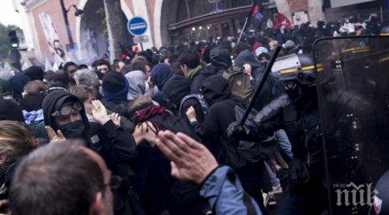 безредици париж арестувани сблъсъци протестиращи полицията