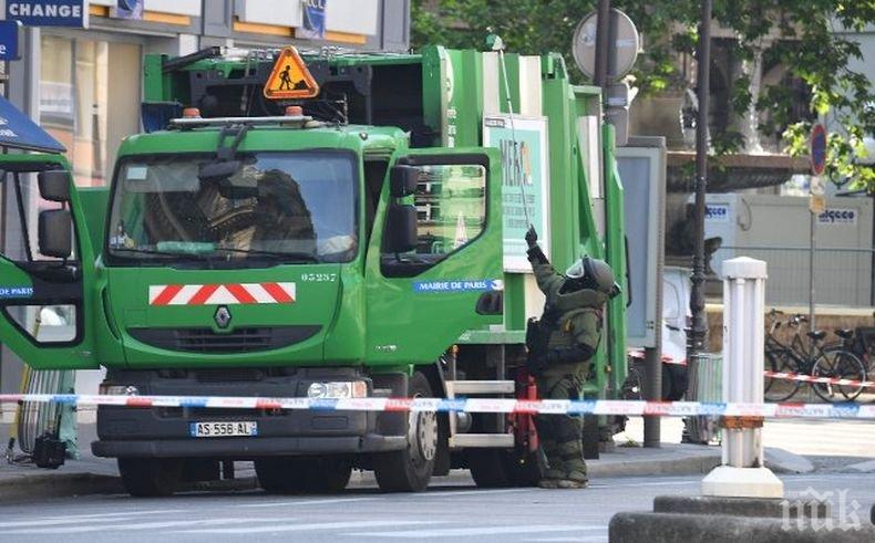 Боклукчии пробваха да изсипят отпадъци пред партията на Макрон, задържаха ги