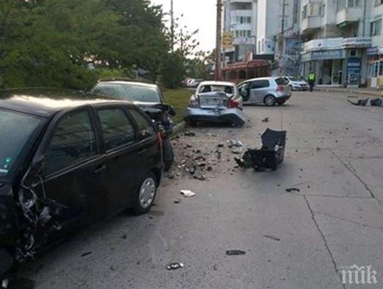 Мъртвопияният шофьор, потрошил коли във Велико Търново, е в реанимация с мозъчен кръвоизлив