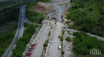 уникални кадри вижте грандиозното строителство магистрала хемус заснето дрон видео снимка