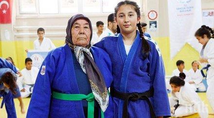 боен дух годишна турска пенсионерка започна тренира джудо