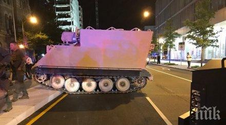 гонка военен бяга полицията крадена бронирана машина видео