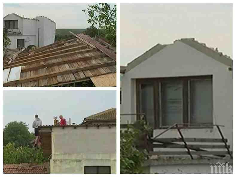 ОТ ПОСЛЕДНИТЕ МИНУТИ! Жестоко торнадо удари варненско село! Покрив отлетя, стотици декари жито и слънчоглед дадоха фира (СНИМКИ)