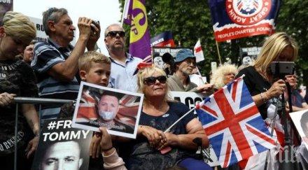 арестуваха протестиращи последователи томи робинсън английската столица