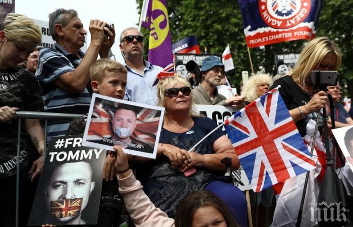 Арестуваха протестиращи последователи на Томи Робинсън в английската столица