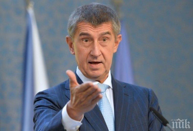 Чешкият премиер бе разпитван като обвиняем по дело за присвояване на еврофондове