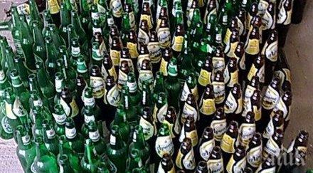 бирените бутилки кафяви зелени