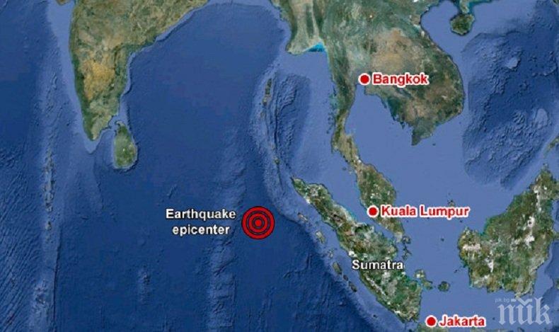 ИЗВЪНРЕДНО! Земетресение от 5.8 по Рихтер разтърси остров Суматра