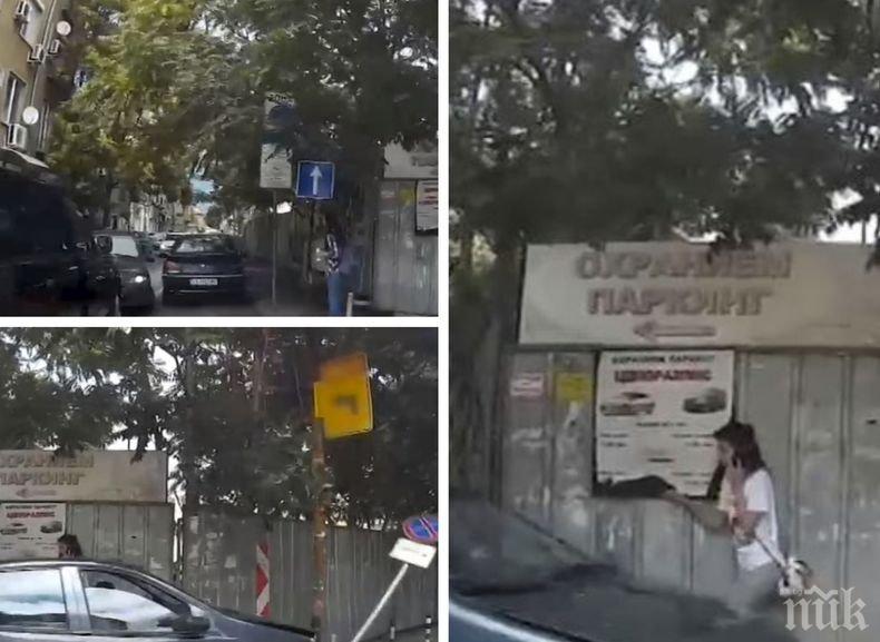 Гонка в центъра на София едва не отнесе случайна пешеходка