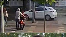 ШОКИРАЩО ВИДЕО: Ето как кола помете и потроши брутално жена на пешеходна пътека в Пловдив!