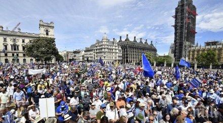 мащабен протест лондон брекзит