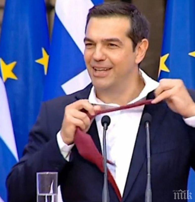 Ципрас се издокара пред ЕС с вратовръзката на Заев 