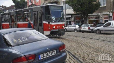 шофьор блокира трамваите женския пазар софия