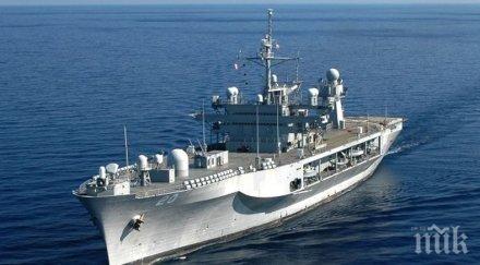 флагманът шести флот сащ участва учения черно море