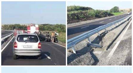 последните минути тежка катастрофа новия път слънчев бряг кола изхвърча метра падна таван режат извадят млада жена