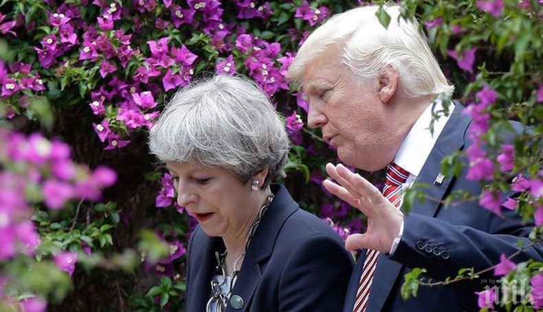 Стана ясно какво ще обсъждат Тереза Мей и Доналд Тръмп на срещата им край Лондон