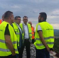 Министър Нанков инспектира строителството на новия участък на АМ „Хемус“ (СНИМКИ)