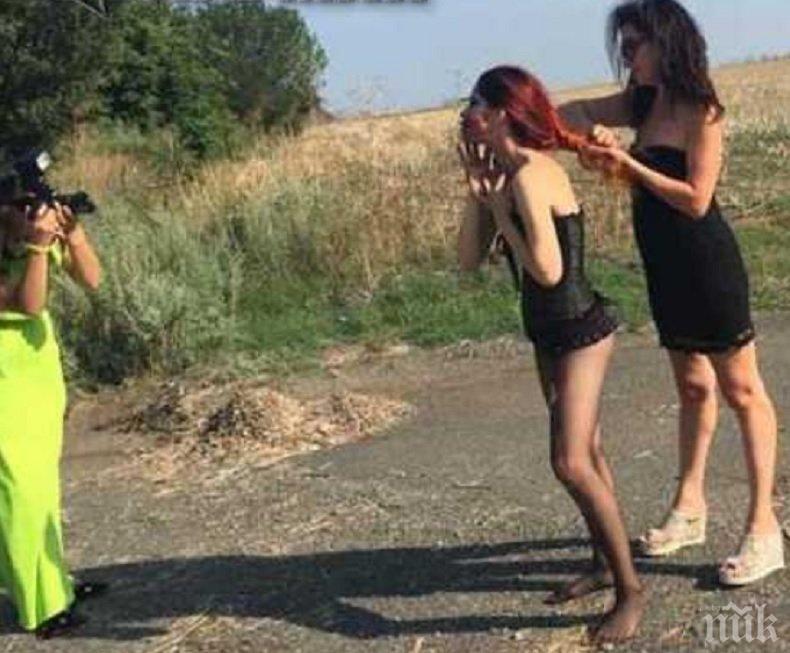 Шоу на входа на Бургас: Полуголи красавици си правят еротична фотосесия, майки-пуританки – потресени (СНИМКИ)