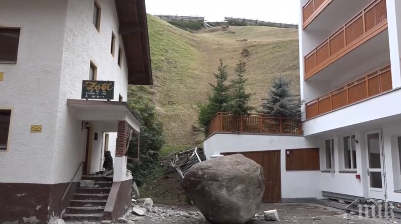 20-тонна скала се разби в сграда в Австрия