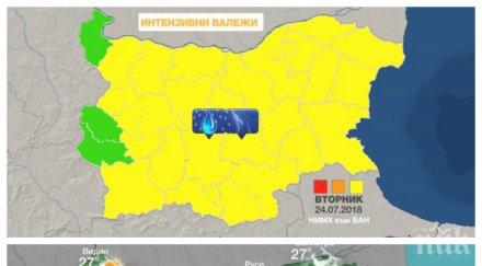 страшно предупреждение код жълто идват бури порои