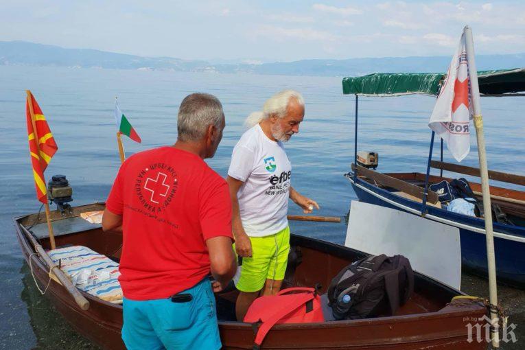Човекът амфибия счупи рекорд на Гинес в Охридското езеро