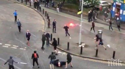 зверско меле мач шампионската лига наръгани видео