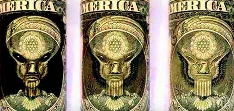 ЗЛОВЕЩО РАЗКРИТИЕ! Извънземно гледа от доларова банкнота (ВИДЕО)