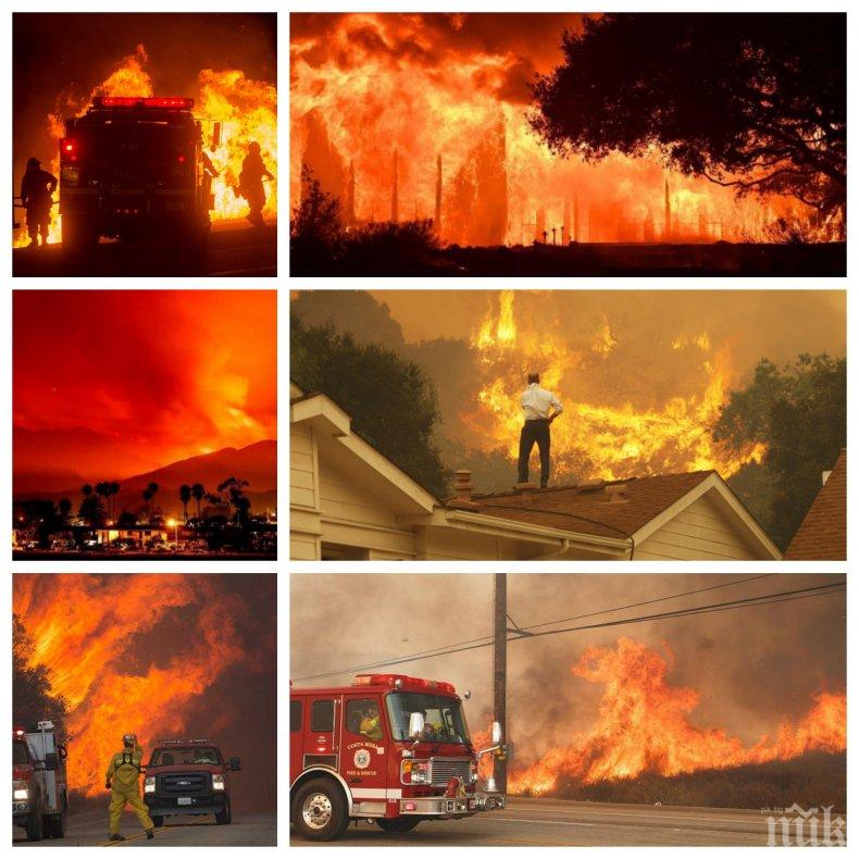 ЕКСКЛУЗИВНО В ПИК! Библейският огън слезе в Калифорния! Невиждано файърнадо изпепелява всичко по пътя си (ВИДЕО/СНИМКИ)