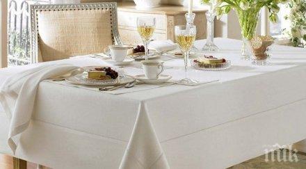 важен съвет учените ястията сервират бяла ленена покривка