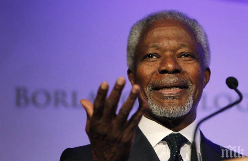 Гана обяви едноседмичен траур за Кофи Анан, световни лидери почетоха паметта му