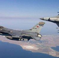 Турски изтребители нарушиха 47 пъти въздушното пространство над Егейско море в първия ден на траур във ВВС